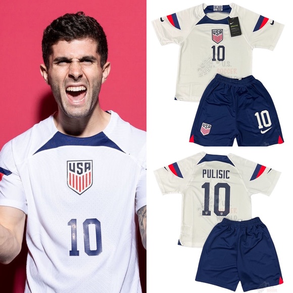 Nike | Shirts & Tops | New Usa Pulisic Home Kids Soccer Jersey Kit